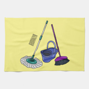 Linge De Cuisine Illustration de la bande dessinée Broom & mop