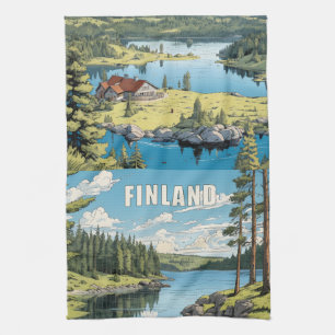 Linge De Cuisine Illustration de la nature finlandaise