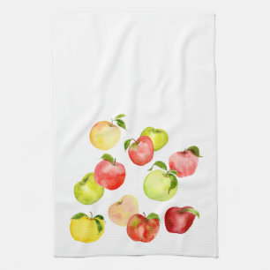 Linge De Cuisine Illustration de la récolte de pommes rouges par pa