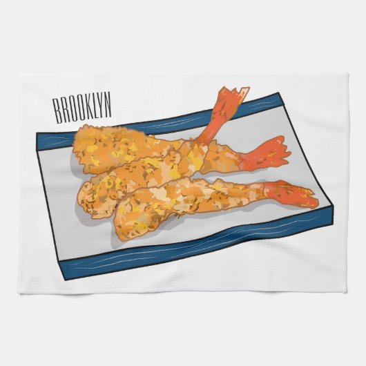 Linge De Cuisine Illustration de la tempura crevette (Horizontal)