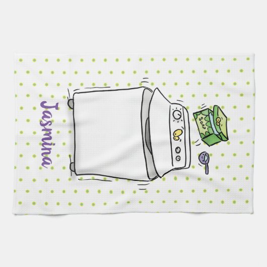 Linge De Cuisine Illustration de lave-linge mignonne (Horizontal)