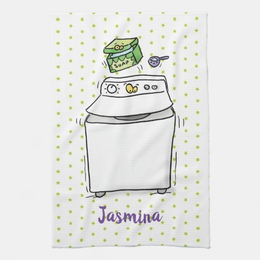 Linge De Cuisine Illustration de lave-linge mignonne (Vertical)