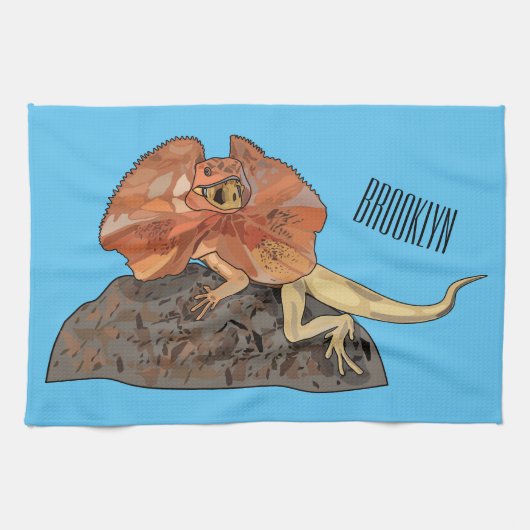 Linge De Cuisine Illustration de lézard à col frisé (Horizontal)