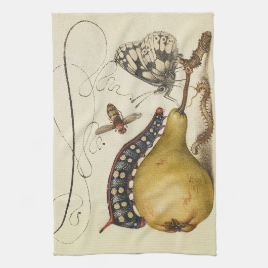 Linge De Cuisine Illustration de l'insecte du fruit du papillon (Vertical)