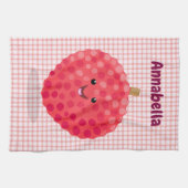 Linge De Cuisine Illustration de litchee rose mignon (Horizontal)