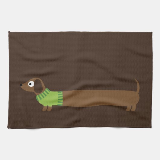 Linge De Cuisine Illustration de mignonne long Dachshund (Horizontal)