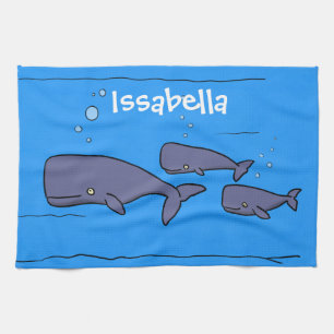 Linge De Cuisine Illustration de mignonne migratrice de baleines à