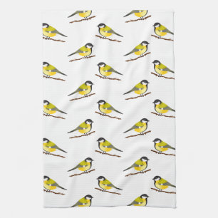 Linge De Cuisine Illustration de motif d'oiseau mésange charmant