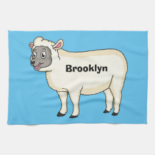 Linge De Cuisine Illustration de mouton mignon et heureux en dessin