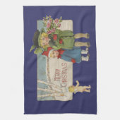 Linge De Cuisine Illustration de Noël Antique Enfants 1920 (Vertical)