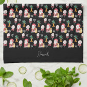 Linge De Cuisine Illustration de Noël Candy Santa (Plié)
