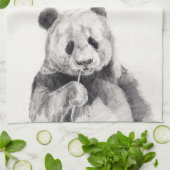 Linge De Cuisine Illustration de Panda blanc et noir (Plié)