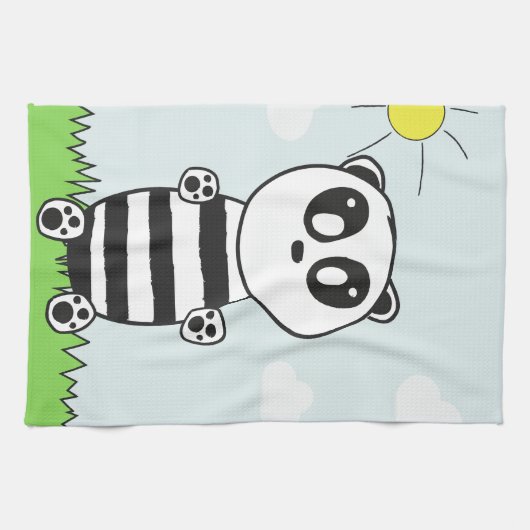 Linge De Cuisine Illustration de Panda Mignon (Horizontal)