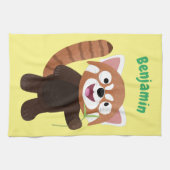 Linge De Cuisine Illustration de panda rouge mignon (Horizontal)