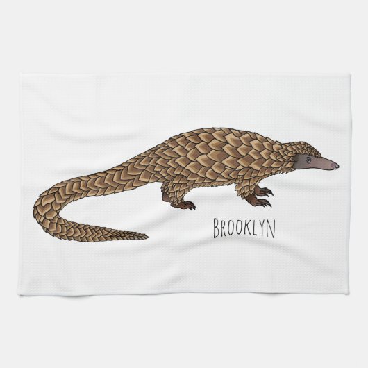 Linge De Cuisine Illustration de pangolin à queue longue (Horizontal)