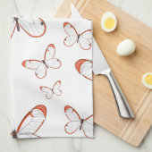 Linge De Cuisine Illustration de papillon en verre (Quart Plié)