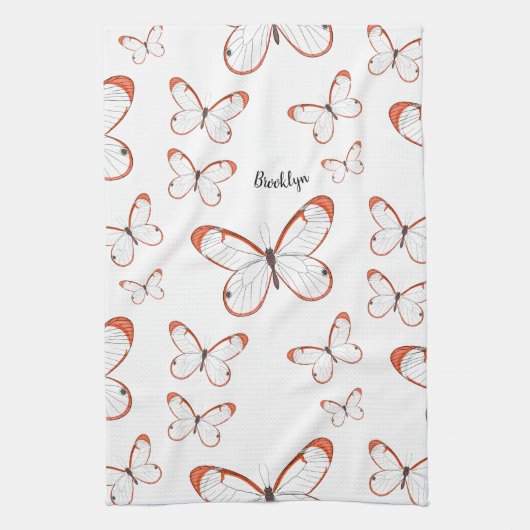 Linge De Cuisine Illustration de papillon en verre (Vertical)