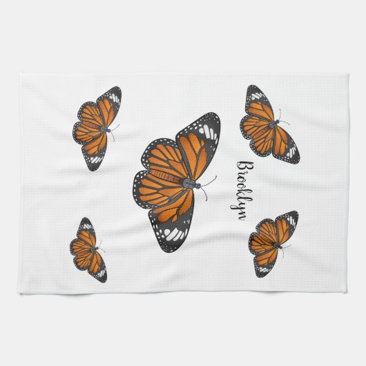 Linge De Cuisine Illustration de papillon monarque (Horizontal)