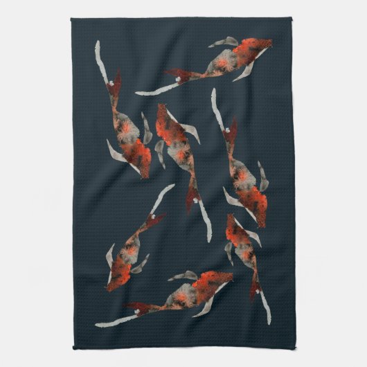 Linge De Cuisine Illustration de poisson koi aquarelle (Vertical)