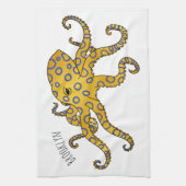 Linge De Cuisine Illustration de poulpe à anneau bleu (Vertical)