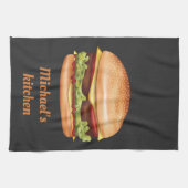 Linge De Cuisine Illustration de restauration rapide Hamburger avec (Horizontal)