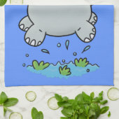 Linge De Cuisine Illustration de saut en hippo mignon (Plié)