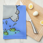 Linge De Cuisine Illustration de saut en hippo mignon (Quart Plié)
