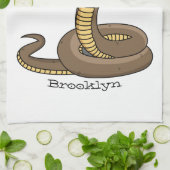 Linge De Cuisine Illustration de serpent à cobra Brown (Plié)