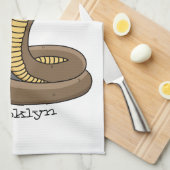 Linge De Cuisine Illustration de serpent à cobra Brown (Quart Plié)