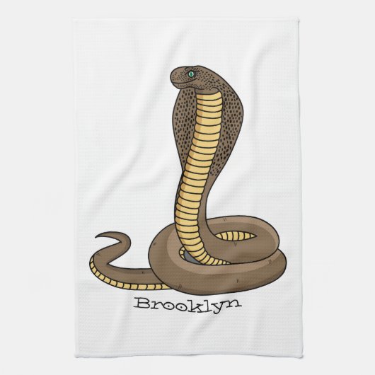 Linge De Cuisine Illustration de serpent à cobra Brown (Vertical)