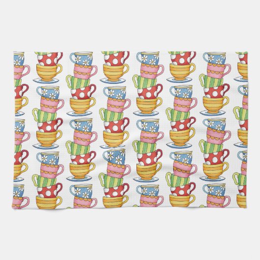 Linge De Cuisine Illustration de tasses à thé empilées pour le thé (Horizontal)