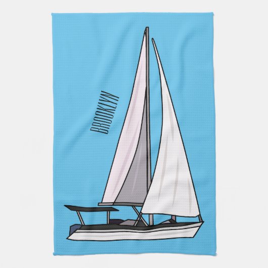 Linge De Cuisine Illustration de voilier (Vertical)