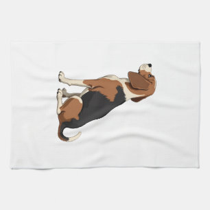 Linge De Cuisine Illustration de vue arrière de chien Beagle vintag