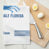 Linge De Cuisine Illustration des aquarelles à main de crabe bleu m (Quart Plié)