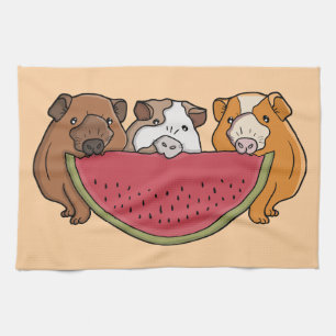 Linge De Cuisine Illustration des Cochons de Guinée et de la pastèq