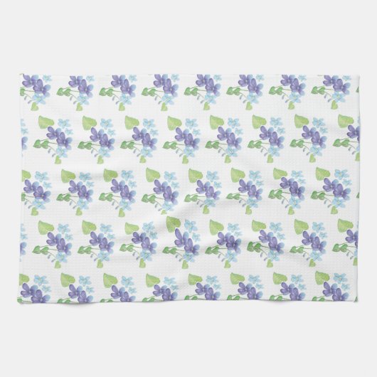 Linge De Cuisine Illustration des fleurs de violet sauvages (Horizontal)