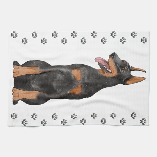 Linge De Cuisine Illustration Doberman (Horizontal)