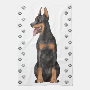 Linge De Cuisine Illustration Doberman