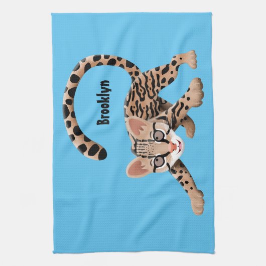 Linge De Cuisine Illustration d'ocelot mignon (Vertical)