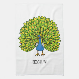 Linge De Cuisine Illustration d'oiseau de paon brillant