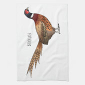 Linge De Cuisine Illustration d'oiseau faisan à cou circulaire (Vertical)