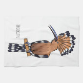 Linge De Cuisine Illustration d'oiseau huppé d'Eurasie (Horizontal)