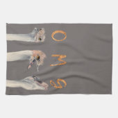 Linge De Cuisine Illustration drôle d'aquarelle d'autruches d'OMG (Horizontal)