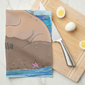 Linge De Cuisine Illustration drôle de morse joyeux (Quart Plié)