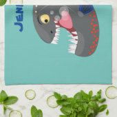 Linge De Cuisine Illustration drôle de piranha affamée (Plié)