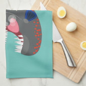 Linge De Cuisine Illustration drôle de piranha affamée (Quart Plié)