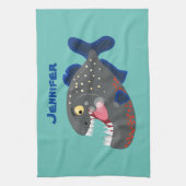 Linge De Cuisine Illustration drôle de piranha affamée (Vertical)