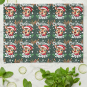 Linge De Cuisine Illustration du cerf de Noël mignon (Plié)