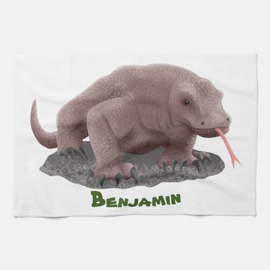 Linge De Cuisine Illustration du dragon de Komodo (Horizontal)