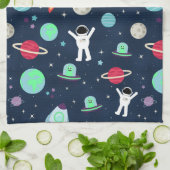 Linge De Cuisine Illustration du Motif spatial (Plié)